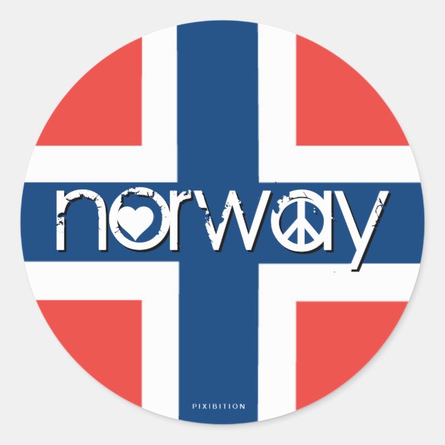 Adesivo Noruega Amor Paz 1 (Frente)