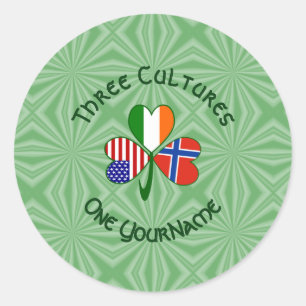 Adesivo Noruega Irlanda EUA Bandeira do Trevo Personalizad