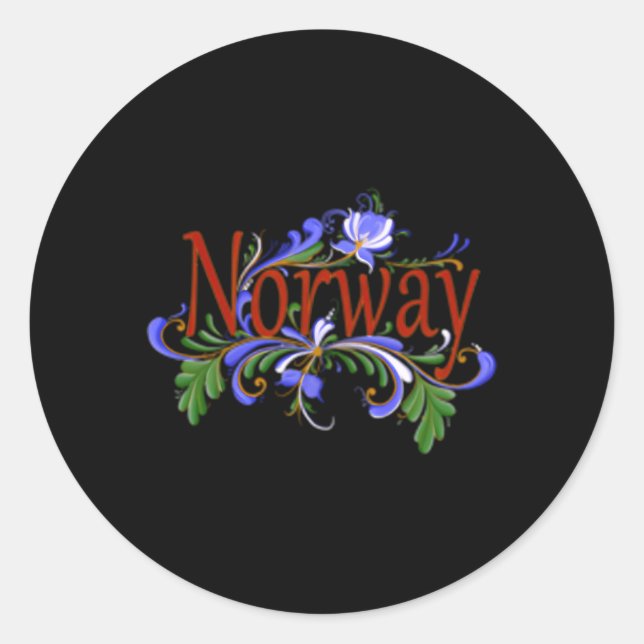 Adesivo Norueguês Rosemaling Norway Folk (Frente)
