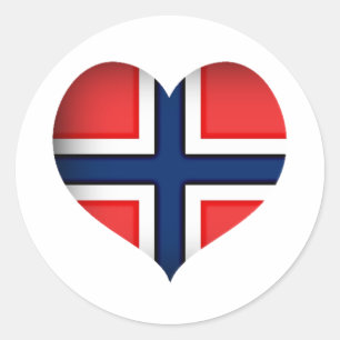 Adesivo Norway Flag Heart
