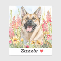 Norwegian Elkhound Watercolor Sticker