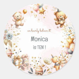 Adesivo Nós acreditamos, aniversário de criança de ursinho