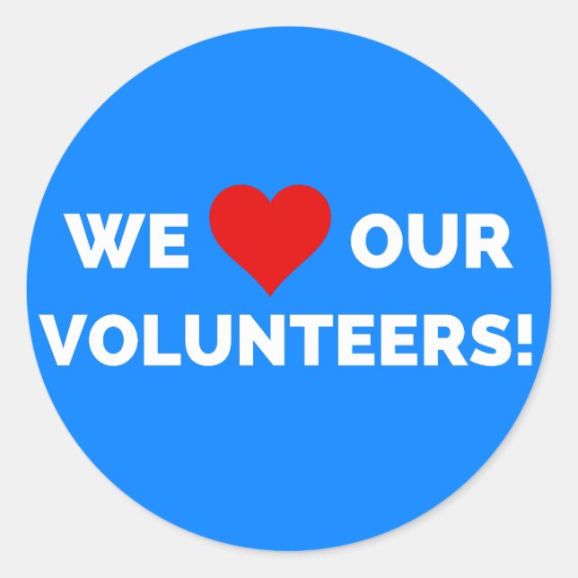Adesivo Nós Amamos Nossos Voluntários (Frente)
