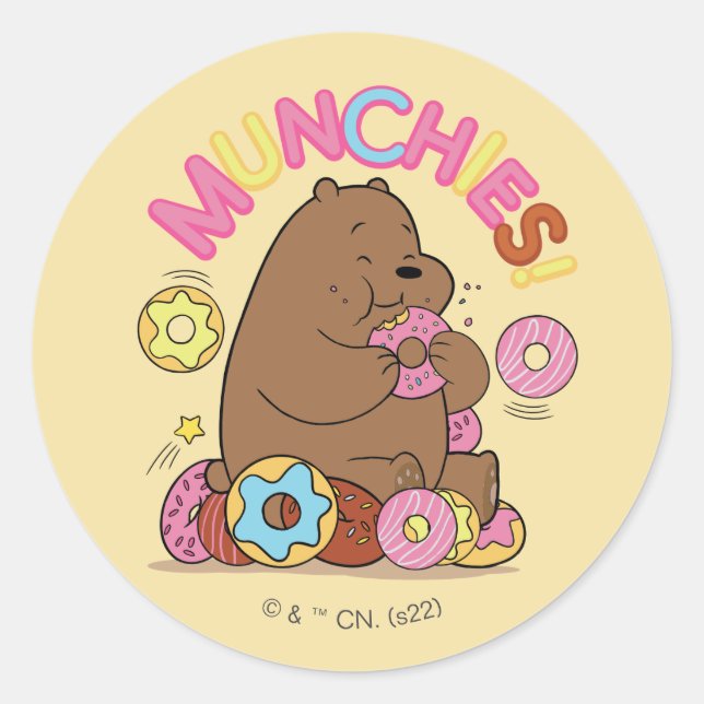 Adesivo Nós Bare Bears - Grizz Rosquinha Munchies! (Frente)
