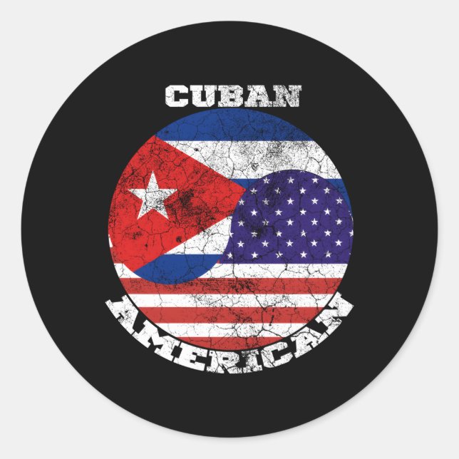 Adesivo Nós E Cuba Bandeiras Metade Cubana Metade American (Frente)