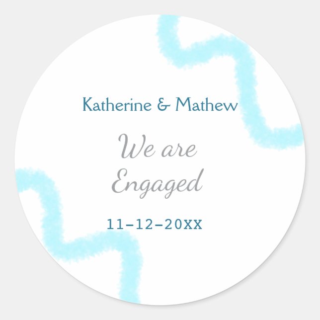 Adesivo Nós estamos engajados azul cinza aquarela espiral  (Frente)