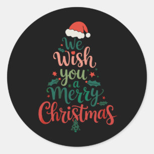 Adesivo Nós Lhe Desejamos Um Feliz Natal Xmas Chapéu do Pa
