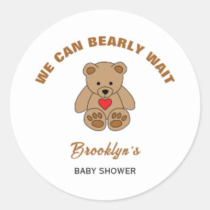 Adesivo Nós Mal Podemos Esperar Baby Shower Urso Teddy Mar