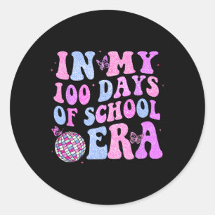 Adesivo Nos Meus 100 Dias Da Era Da Escola, Retro Disco 10