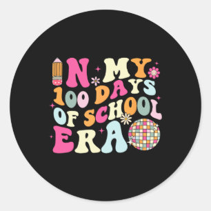 Adesivo Nos Meus 100 Dias Da Era Da Escola, Retro Disco 10