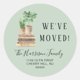 Adesivo Nós Mudamos Boho Plants Verde Sage Endereço de Dev