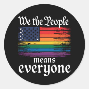 Adesivo Nós, o Povo, Significa Todos Bandeira dos EUA LGBT