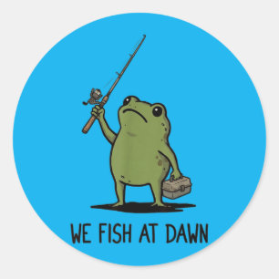 Adesivo Nós Pescamos ao Amanhecer Sapo Bonito Meme Gráfico