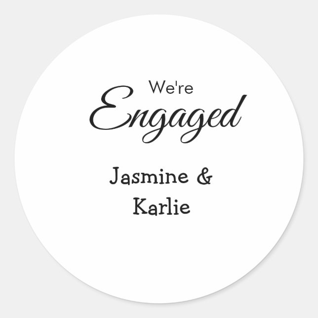 Adesivo Nós somos um casal noivo nome romântico elegante s (Frente)