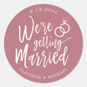 Adesivo Nós Vamos Casar Rose Gold Minimalista