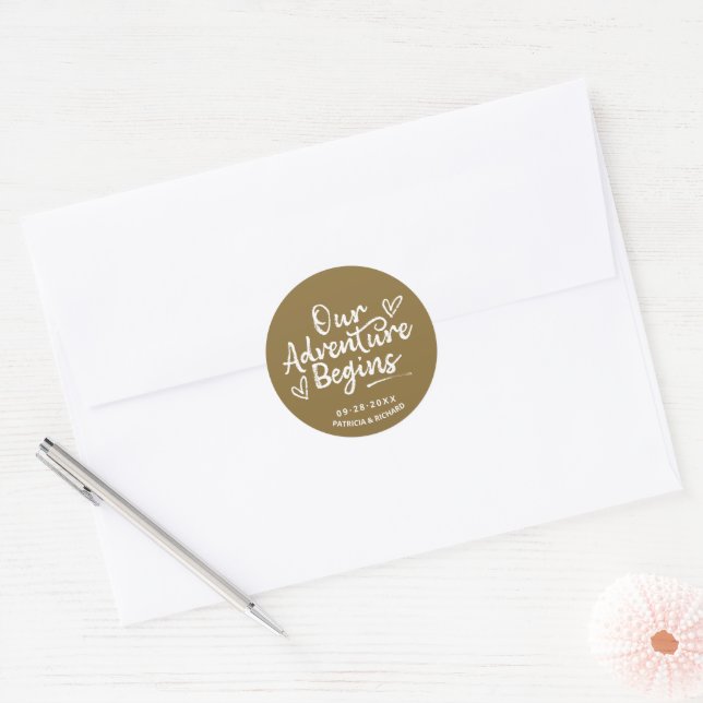 Adesivo Nossa Aventura Começa Casamento Salvar A Data (Envelope)