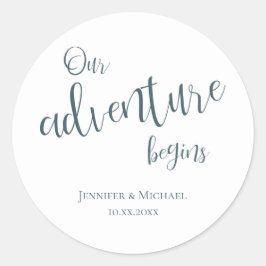 Adesivo Nossa aventura começa o casamento da tipografia te