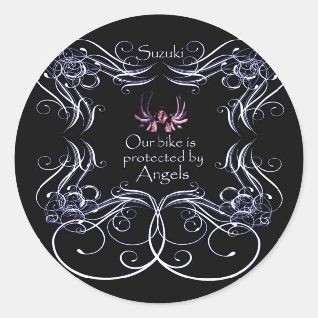 Adesivo Nossa bicicleta está protegida por anjos (Frente)