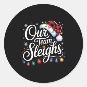 Adesivo Nossa Equipe Derruba Luzes de Natal Chapéu Vermelh