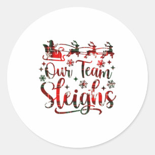 Adesivo Nossa Equipe Puxa Trenó Natal Papai Noel Rena Escr