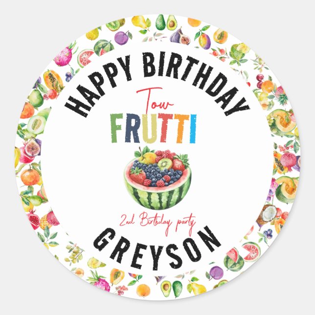 Adesivo Nossa festinha de segundo aniversário (Frente)