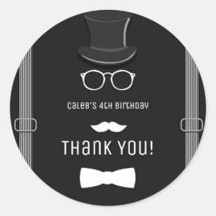 Adesivo Nossa pequena festa de aniversário de suspensórios