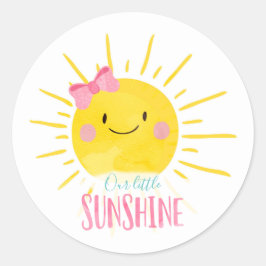 Adesivo Nossa Pequena Luz do Sol Laço Rosa Suporte para Cu