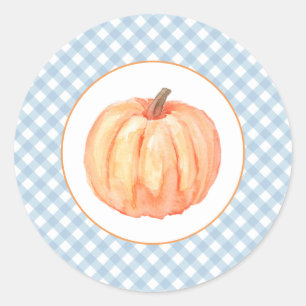 Adesivo Nossa Pequena Pumpkin cola azul xadrez primeiro an