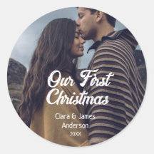 Nossa primeira foto de casal no Natal em branco e