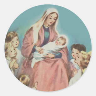 Adesivo Nossa Senhora abençoada pelo Natal Menino Jesus An
