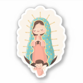 Adesivo Nossa Senhora de Guadalupe com anjo no estilo Kawa