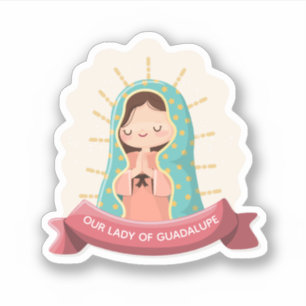 Adesivo Nossa Senhora de Guadalupe com fita Estilo Kawaii