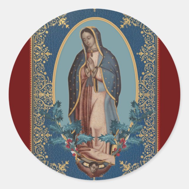 Adesivo Nossa Senhora de Guadalupe Virgem Mary Feliz Navid (Frente)