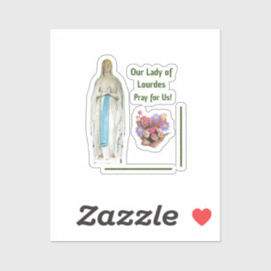 Adesivo Nossa Senhora de Lourdes - Vinheta de Vinil de Cor