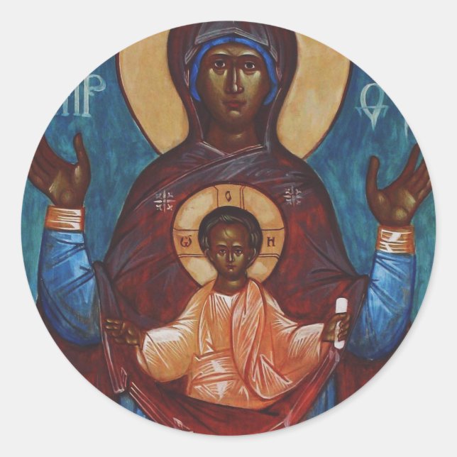 Adesivo Nossa Senhora do Sinal Impressão de Arte Luz Etern (Frente)