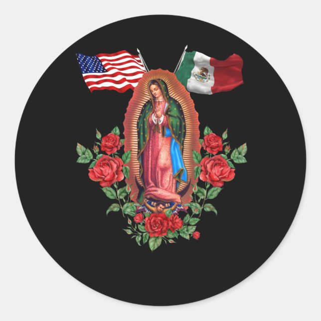 Adesivo Nossa Senhora Virgen De Guadalupe Bandeira Mexican (Frente)
