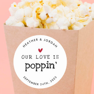 Adesivo Nosso Amor É O Favor Da Popcorn De Casamento
