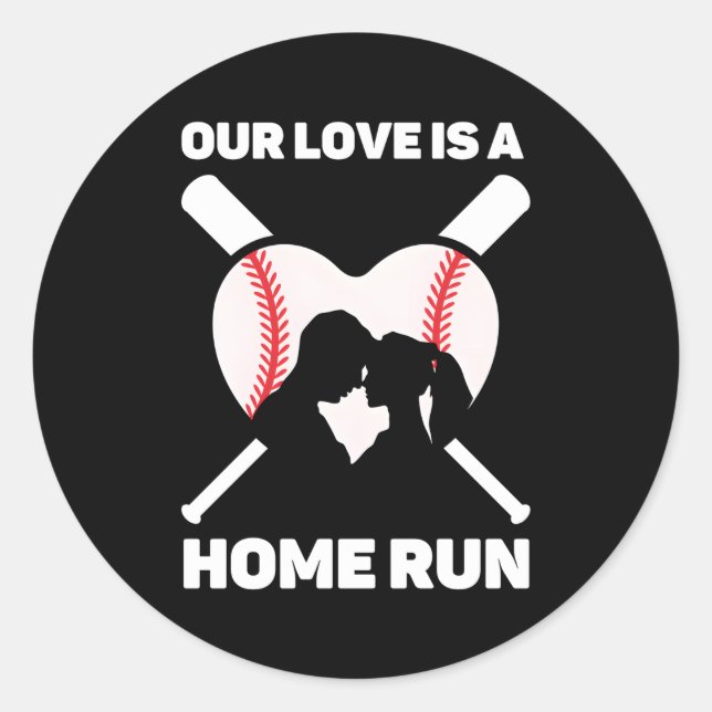 Adesivo Nosso Amor É Um Anniversar De Casamento Baseball (Frente)
