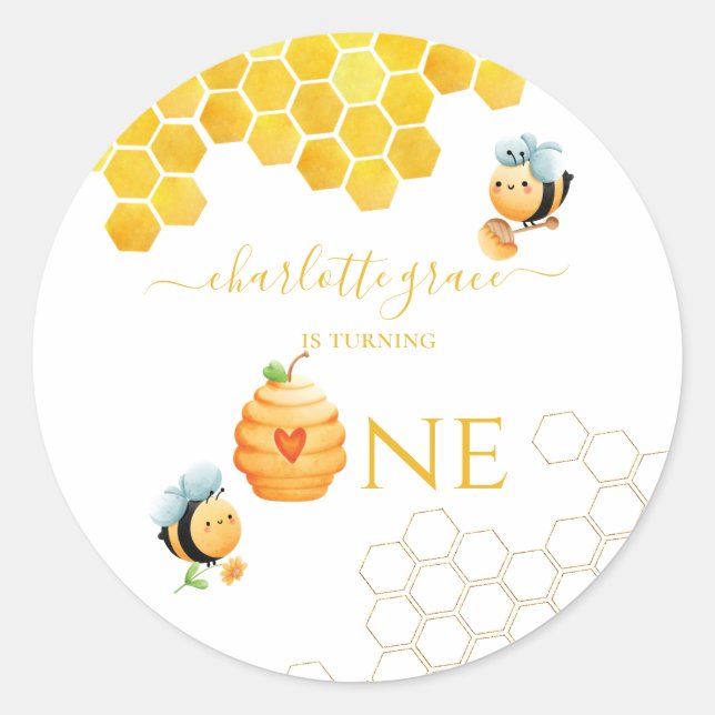 Adesivo Nosso Mel Pequeno Está Transformando Um Aniversári (Frente)