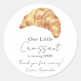 Adesivo Nosso Pequeno Croissant 1º Aniversário Obrigado