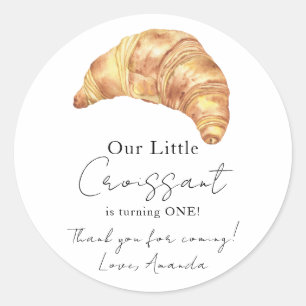 Adesivo Nosso Pequeno Croissant 1º Aniversário Obrigado