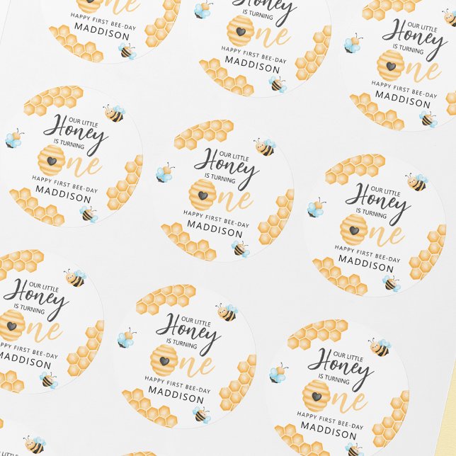 Adesivo Nosso Pequeno Mel | Primeira Foto de Aniversário (Criador carregado)