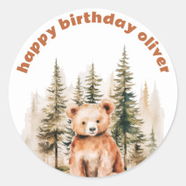 Adesivo Nosso Pequeno Vinheta de Aniversário do Urso