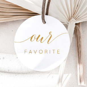 Adesivo Nosso Presente de Faux Dourado Caligráfico Favorit