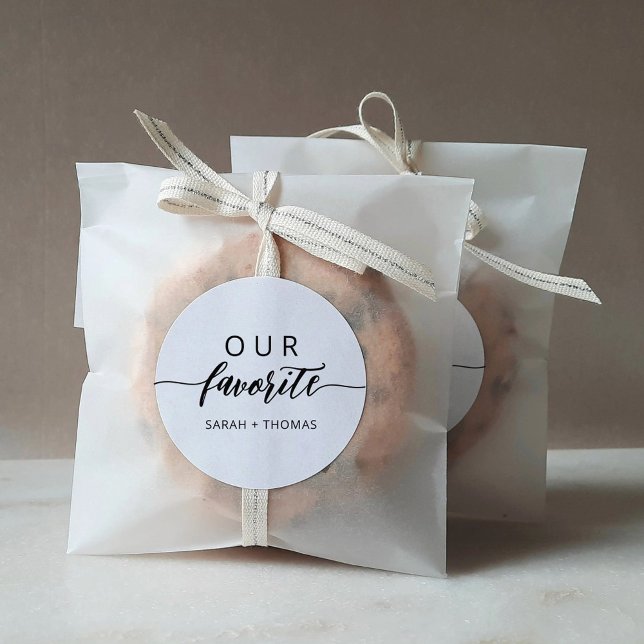 Adesivo Nosso Presente de Favorito Moderno de Caligrafia (Criador carregado)