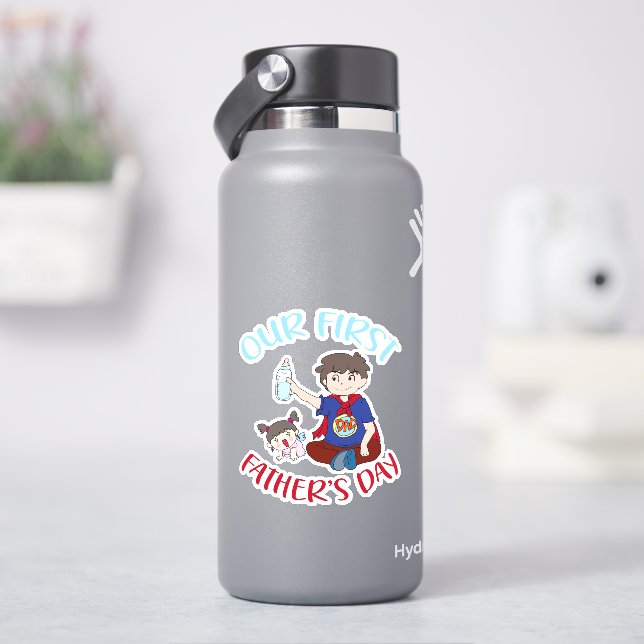 Adesivo Nosso primeiro dia de os pais (HidroFlask)