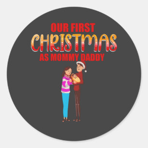 Adesivo Nosso Primeiro Natal como Mãe e Pai Foto de Bebê