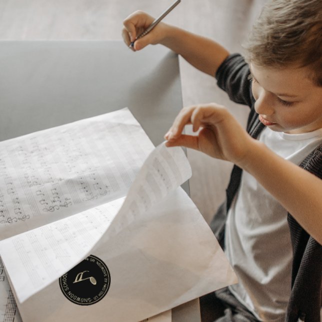 Adesivo Nota de música Dourada embutida no endereço de ret (Criador carregado)