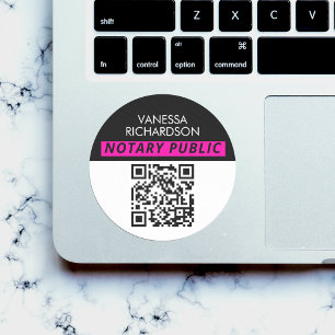 Adesivo Notário do Código QR Mínimo Cor-de-Rosa Branco Pre