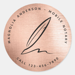 Adesivo Notário móvel Quill Dourado do Rosa Chic